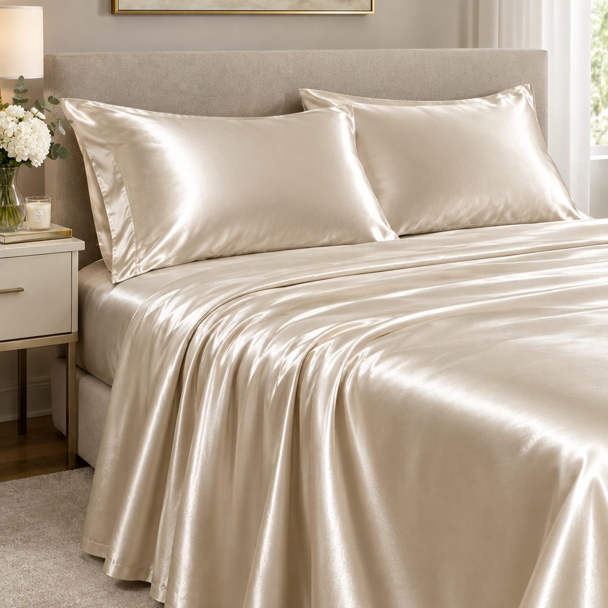 Ivory Silk Sheets