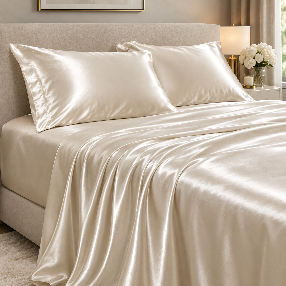 Ivory Silk Sheets